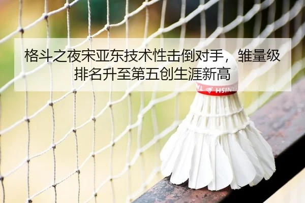 格斗之夜宋亚东技术性击倒对手，雏量级排名升至第五创生涯新高